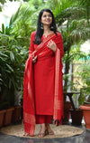 Dharini Chettinad Handloom Cotton Suit sets-Rust