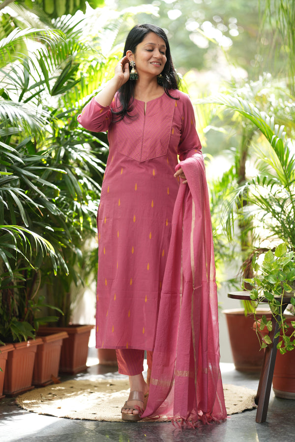 Pure Chettinad Weaving Handloom south cotton suit -4 colours