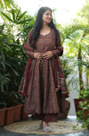 Antrika cotton ajrak anarkali suit sets