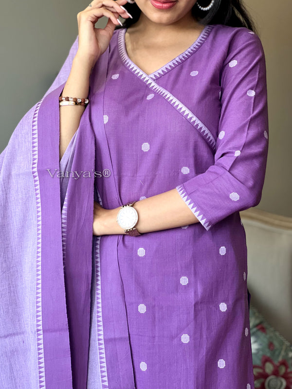 Polka pattu pure south handloom cotton suit sets