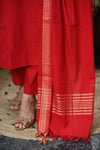 Dharini Chettinad Handloom Cotton Suit sets-Rust