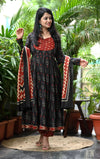 Nimrit Black Cotton Full sleeves Anarkali Suit Sets