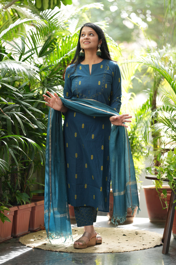 Pure Chettinad Weaving Handloom south cotton suit -4 colours