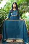 Dharini Chettinad Handloom Cotton Suit sets-Rust