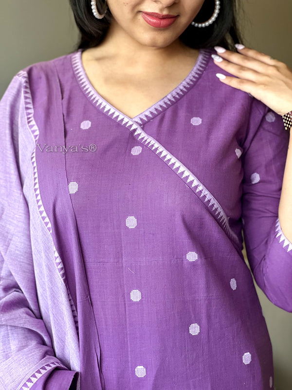 Polka pattu pure south handloom cotton suit sets