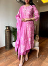 Pink batik suit sets with lining