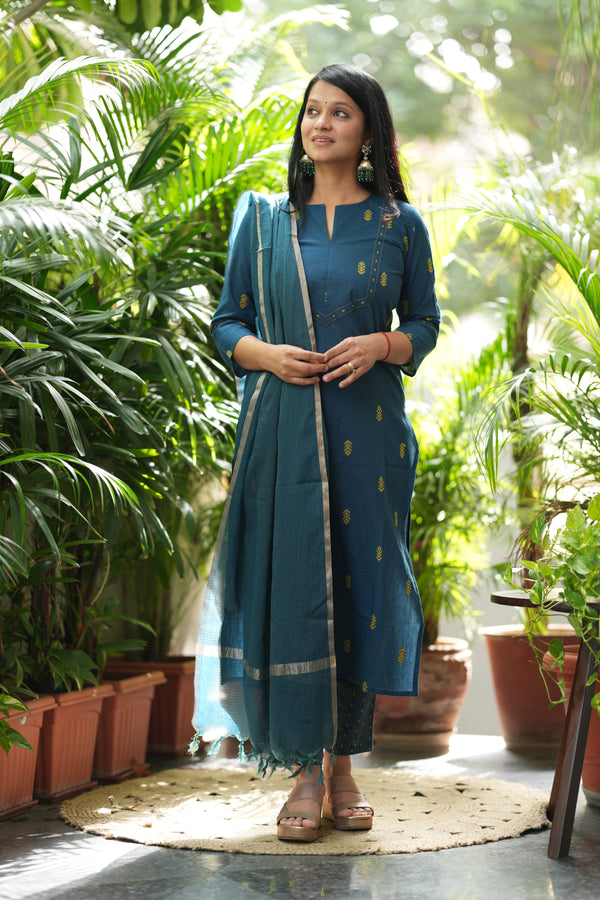 Pure Chettinad Weaving Handloom south cotton suit -4 colours