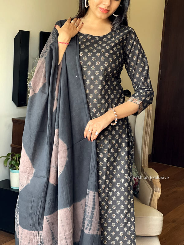 Brown bagru cotton suit sets