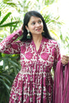 Gulnashi- pink floral Anarkali suit sets