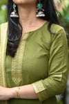 Dharini Chettinad Handloom Cotton Suit sets-Rust