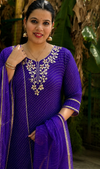 🪻 Monishika Purple Lehriya Grace Kota Doria in Soft Ethnic Sophistication