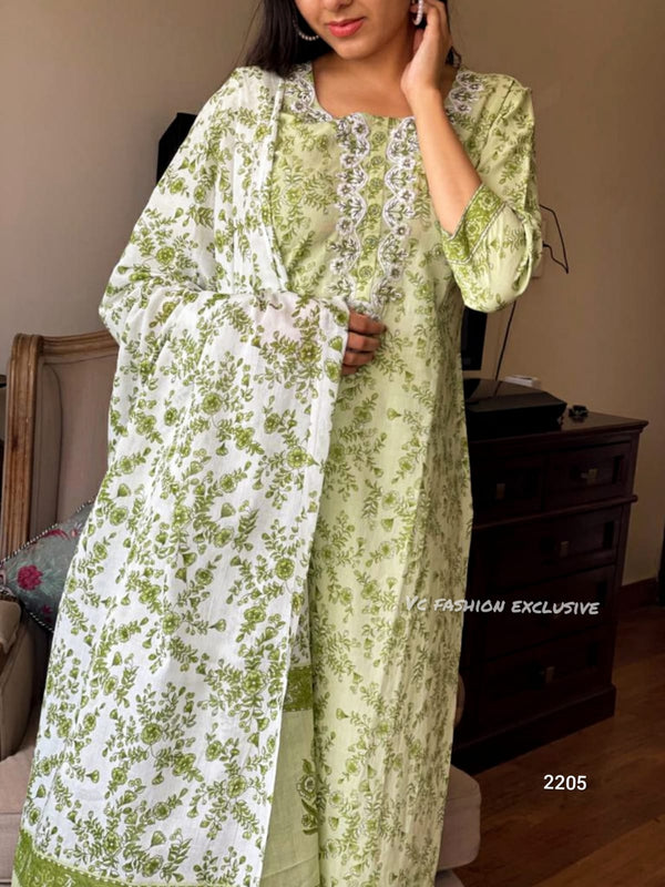 Mint floral cotton suit sets- Buy1Get1 Offer