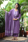Lavender Pattu Handloom South Cotton weaving Suit sets