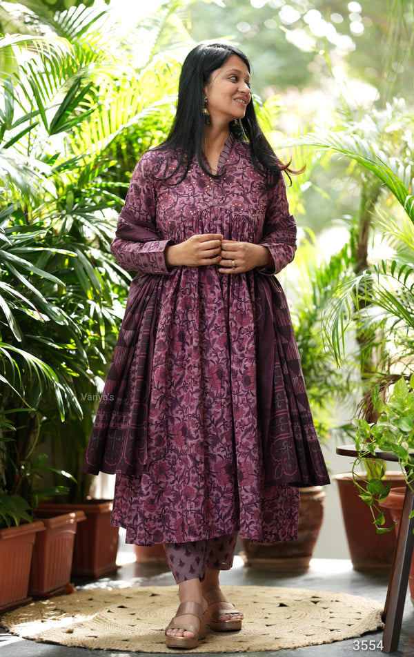 Sunidhi Handblock Alia Anarkali Set