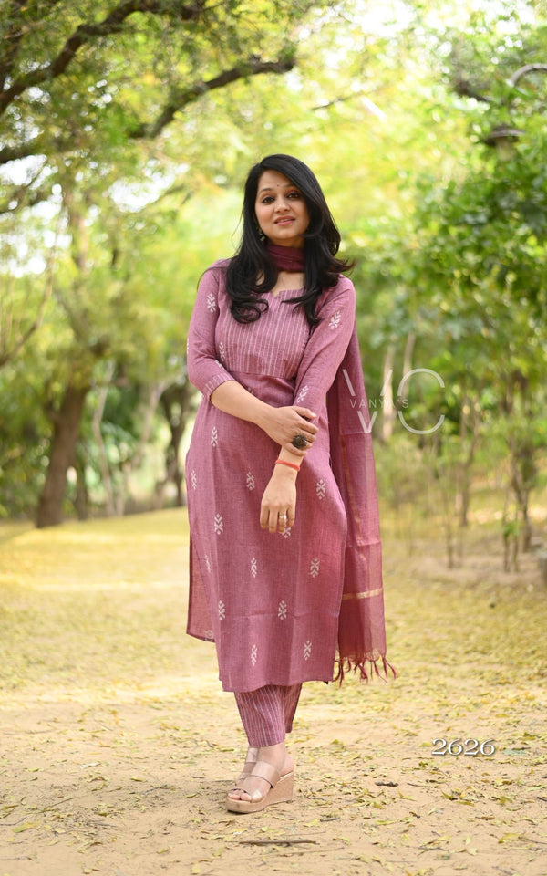 South Arrow Pure Handloom weaving Suit Sets- 4 colour