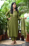 Dharini Chettinad Handloom Cotton Suit sets-Rust
