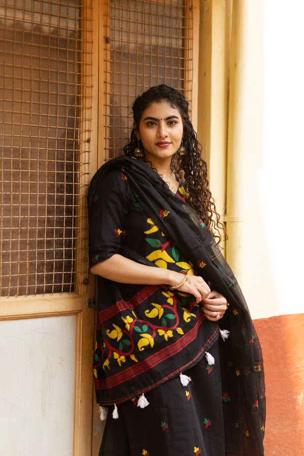 Black Jamdani Cotton Suit Sets
