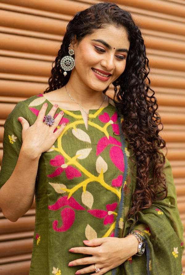 Oindrila Cotton Jamdani Suit Set
