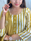Yellow batik silk suit with lining