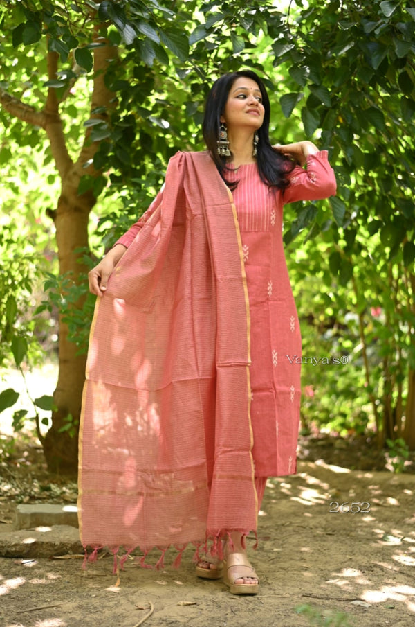 South Arrow Pure Handloom weaving Suit Sets- 4 colour