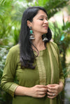 Dharini Chettinad Handloom Cotton Suit sets-Rust