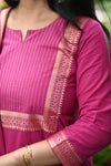 Dharini Chettinad Handloom Cotton Suit sets-Rust