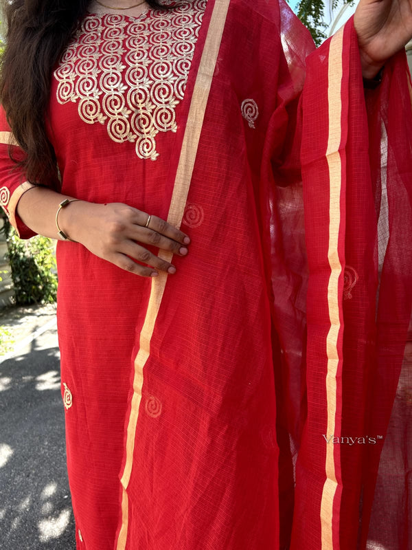 Mohini Kota Red Suit Sets