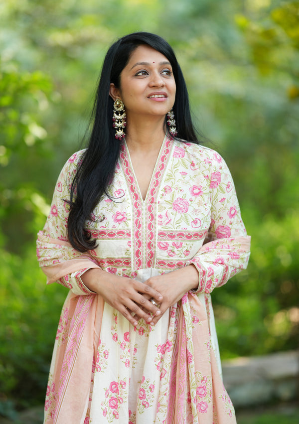 Pakhi Summer Cotton anarkali- attached lining