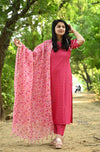 Kyra self south cotton kurta pant sets