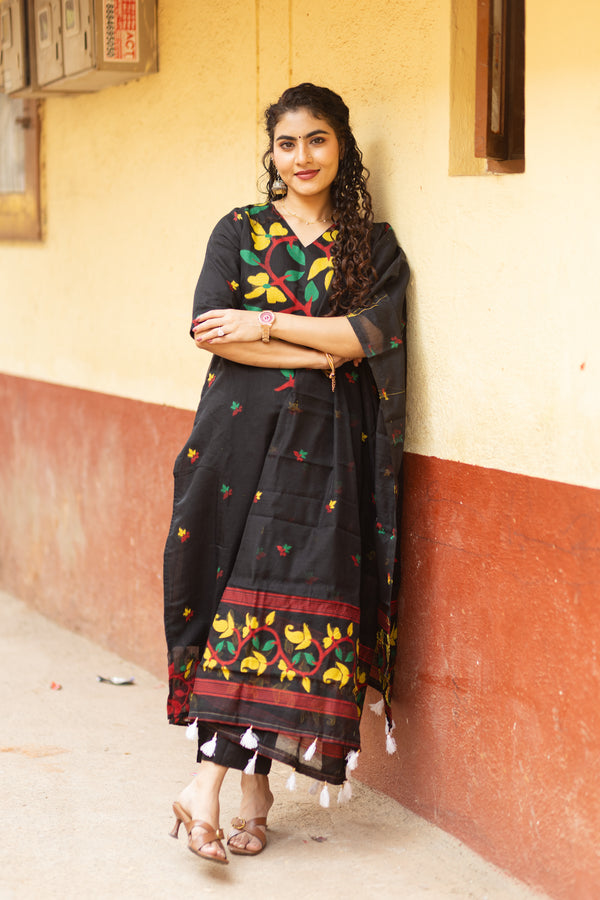 Black Jamdani Cotton Suit Sets
