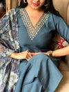 Blue hue silk suits