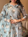 Sea Blue chanderi suit sets
