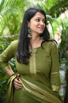 Dharini Chettinad Handloom Cotton Suit sets-Rust