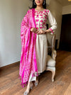Khadi cotton embroidery suit sets-Buy1Get1 pink